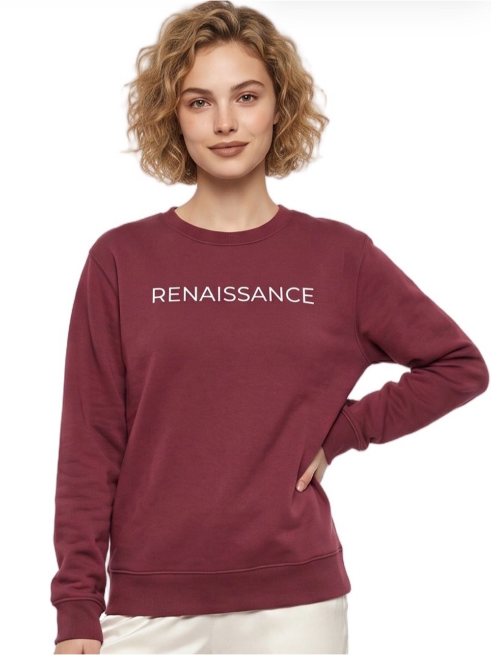 DISTRICT Purple long-sleeve crew-neck Sweatshirt oversized distressed athleisure